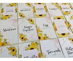 FenleyDesigns Sunflower IVF Milestone Cards