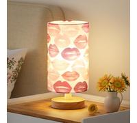Fenmzee Lips Table Lamp for Bedroom - Inline Control, Small Bedside Lamp with 3000K A15 LED Blub, Easy Assembly (Lips White Shade, 9" Inline Control)
