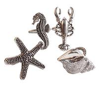 Fennco Styles Decorative Coastal Sea Creatures Design Napkin Rings - Set of 4 (Sea Creatures)