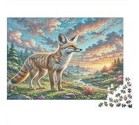 Fennec Fox 1000 Piece Fun Present: Fox in Sunset Landscape for Adults & Kids Activity for Home Gift 70x50cm/1000pcs