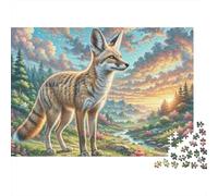 Fennec Fox 1000 Pieces Jigsaw Puzzles Engaging Home Decoration Fox in Sunset Field Jigsaw Puzzles Unique Puzzle Gift for Adults & Families 38x26cm/1000pcs