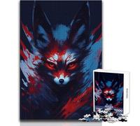 Fennec Fox Abstract Jigsaw 1000 Pieces for Adults Brain Training Educational Game Ideal Surprise Gift for Loved Ones Size 38x52cm