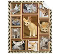 Fennec Fox Blanket Fox Gifts for Women Adult Kids Teens Soft and Cozy Fox Throw Wild Animal Blanket for Nap Bed Sofa Chair Home Decor All Season Use 40"x50"-S