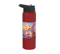 Fennec Fox Boba Tea Bubble Sunset Stainless Steel Insulated Water Bottle