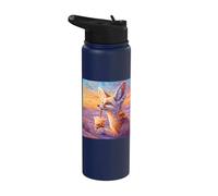 Fennec Fox Boba Tea Bubble Sunset Stainless Steel Insulated Water Bottle
