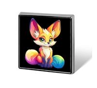 Fennec Fox Button Pins Square Badge Personalized Button Brooch Lapel Pins for Women Men Gifts
