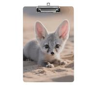 Fennec Fox Clipboard 8.5×12.5 Inch Acrylic Clip Board with Metal Clip A4 Letter Size Decorative Clipboard Cute Hanging Clipboards for Office, Teacher, Nurse, Doctor,