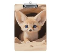 Fennec Fox Cub in Den Clipboard,Decorative Clip Board Acrylic Clipboards with Low Profile Metal Clip for Office,Teachers,Standard Letter Size 8.5x12.5