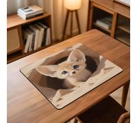 Fennec Fox Cub in Den Desk Mat Washable Table Protector Waterproof Table Cover Protector Desk Placemats Heat Resistant Non-Slip Desks Cover for Desktop, Coffee Dining Tables 60x50cm