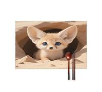 Fennec Fox Cub in Den Placemats Set of 6 Heat Resistant Place Mats for Dining Table Non-Slip Placemat Easy Clean Washable Table Mats for Kitchen Table Indoor/Outdoor