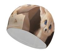 Fennec Fox Cub in Den Swim Cap, Comfortable Swimming Cap for Women Men, Waterproof for Training Pool & Beach