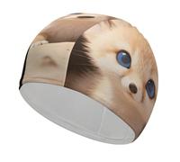 Fennec Fox Cub in Den Swim Cap High Elasticity Anti Slip Waterproof Comfortable Swim Hat Bathing Cap for Men Women