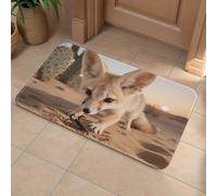 Fennec Fox Digging Front Door Mat, Heavy Duty Bathroom Rugs Durable Welcome Mat for Outdoor Indoor, Super Absorbent Bath Rugs for Entryway Outside Patio Porch, 60x90cm