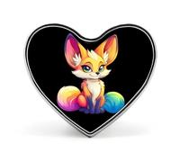 Fennec Fox Heart Badge Funny Lapel Pins Personalized Button Brooch Pin for Clothing Bag Accessories