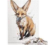 Fennec Fox Illustration Jigsaw Puzzles Puzzle for Adults Kids. 1000 Piece Whimsical Challenge Toy Educational Game Home Decoration for Educational Games Gifts 1000pcs (75x50cm)