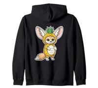 Fennec Fox in Pineapple Costume Cute Halloween Animal Zip Hoodie