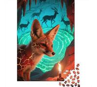 Fennec Fox Jigsaw Puzzles Puzzle for Adults Kids. 1000 Piece Cute Great Gifts Challenge Toy Educational Game Home Decoration for Educational Games Gifts 1000pcs (75x50cm)