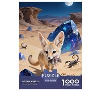 Fennec Fox Jigsaw Puzzles Puzzles for Adults Kids. 1000 Piece Whimsical Challenge Toy Educational Games Home Decoration for Educational Games Gifts 38x26cm/1000pcs