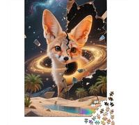 Fennec Fox Jigsaw Puzzles Puzzles for Adults Kids. 1000 Pieces Cute Whimsical Challenge Toy Educational Game Home Decoration for Educational Games Gifts 1000pcs (75x50cm)