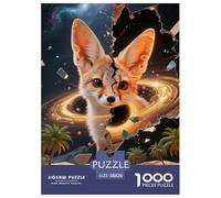 Fennec Fox Jigsaw Puzzles Puzzles for Adults Kids. 1000 Pieces Whimsical Challenge Toy Educational Games Home Decoration for Educational Games Gifts 38x26cm/1000pcs