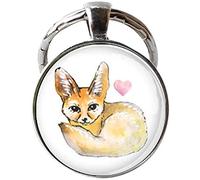 Fennec Fox Key Chain Gift Glass Art Jewelry