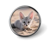 Fennec Fox Lapel Pin Cute Metal Brooch Pin Fashionable Round Badge for Shirts, Hats, Jackets Unique Fashion Accessories Gift for Men & Women