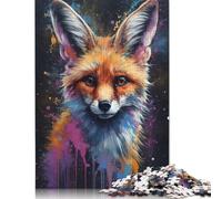 Fennec Fox Painting Puzzles for Adults 500 Puzzles Wood Puzzle Jigsaws for Adults Teenagers Teenager Man Woman Gift 500pcs (52x38cm)