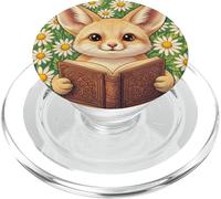 Fennec Fox Reading Book Daisy Flower Cottagecore Bookworm PopSockets PopGrip for MagSafe