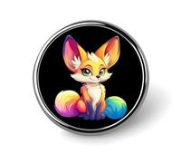 Fennec Fox Round Button Pins Lapel Pin Brooch Badge Clothing Hats Decor for Women Men Gifts