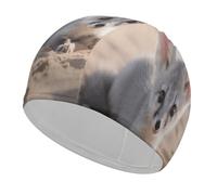 Fennec Fox Swim Cap for Women Men Swimming Hat Bath Waterproof Pool Caps for Long Thick Curly Hair