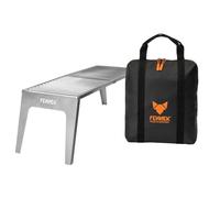 FENNEK Klapprost XL with Bag | Mobile Cooking Grate to Open | Extra Sturdy Design with Large Grill Surface of 56 x 24 cm | Made of Temperature-resistant Stainless Steel | Made in Germany