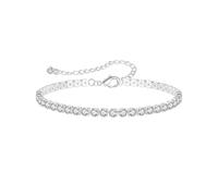 FENNELISA 925 Sterling Silver Bracelets for Womens,Adjustable Crystal Silver Tennis Bracelet Classic Cubic Zirconia Ladies Jewellery Birthday Mothers Friend Sister Gift for Her 2/3/4/5M(W)