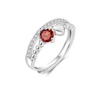 FENNELISA Sliver Rings for Women,Birthstone Hypoallergenic Layered sterling silver ring Exquisite Adjustable Thumb Rings for Women With Cubic Zirconia Daughter Gifts from Mum & Dad for Birthday