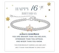 FENNELISA Sweet 16th Birthday Gifts Girl, Adjustable Star Silver Bracelet for Teenage Girls Sister Friend Daughter Granddaughter