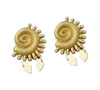 Fenni Jewelry Cute Marine Life Starfish Conch Seashell Button Cover for Shirt Cuff Wedding Tuxedo Formal Business Shirt Cufflinks Skirt Buttons Accessories, 0.9 Inches, Acrylic Brass, no gemstone