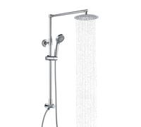Fennocasa Polaris 3 Retrofit Rain Shower System | 3-Setting Handheld Shower Combo with Slide Bar | 8" Low Profile Shower Head | Vertical Extension Pipe | (2.5 GPM Chrome)