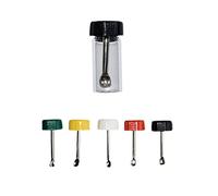 Fenny's Creations 3ml Mini Glass Bottles With Telescopic Expandable Spoon Small Funnel Colour Empty Vials,Spice Powder Tool with Spoon Glass Storage Bottle 6pcs