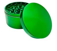 Fenny's Creations Herb Grinder 75mm Diameter Plain Metal Aluminium Kitchen Spice Mills (Green)