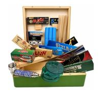Fenny's Creations Large Rolling Supreme Wooden Box Gift Set Papers Filter Tips, Natural, RAW RIZLA, Rolling, Box, Kit, Smoking Accessories, Gift Set #1