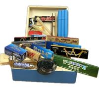 Fenny's Creations Large Rolling Supreme Wooden Box Gift Set Papers Filter Tips, Natural, Rolling Box Set Large Storage Box with Compartments | Kit#06