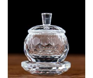 FENNYYAR Crystal Buddhist Shrine Glass Holy Water Cup, 8cm 3.2in, Offering Buddha Water Cup Lotus