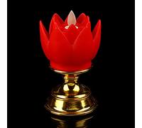 FENOHREFE Colorful Electric Buddha Lotus Light Battery Operated Flameless Flicker LED Candle Tea Lamp Prayer Accessories Guanyin Home Decoration
