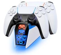 Fenolical PS5 Charging Station, PS5 Controller Charging Dock with Timer Function and Smart Touch Control, Fast Charging PS5 Controller Charger Station with Type-C Cable, PS5 Accessories for Gamer