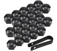 FENOQ 20 Pcs Wheel Nut Covers For Bentley Bentayga 2016-2022, Car Wheel Bolt Nut Cap Hexagonal Tire Covers Anti-theft Protection with Removal Tool Set Decorate Accessories,B/Black-21mm