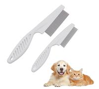 FENQURO 2 Pcs Cat Comb, Cat Comb, Cat Comb, Dog Comb, Cat Flea Comb for Removing Watering Stains Removal, Dog Cat Grooming Comb