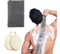 FENQURO 3 Pieces Shower Sponge, Exfoliating Body Scrubber in Natural Loofah Sponge, Made of Loofah Sponge for Eco-Friendly and Biodegradable Shower, Loofah for Women and Men