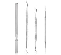 FENQURO 4Pcs Long Steel Nail File for Onychomycosis, Ingrown Toenails, Thick and Fungal Nails with Double Ended Nail Enhancer, The Ultimate Manicure Pedicure Tool