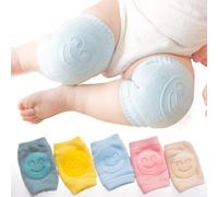 FENQURO 5 Pairs Baby Knee Pads with Non-Slip Nubs Knee Pads Baby Crawling, Baby Knee Pads Crawling, Safe and Supportive Crawling Knee Pads for Boys and Girls 0-24 Months Old