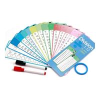 FENQURO Disposable Learning 1 ÷ 1 Educational Cards, 15 Sheets, Learning Game, Disposable Educational Cards, Gift, Games, Exercise Sheets, Washable, Reusable, from 5 Years