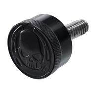 Fenrir Motorcycle Seat Anti Theft Bolt Security Screw Kit 304 Stainless Steel Metal Engraving Skull Horseshoe Motif Compatible with Harley Davidson 1997-Now Sportster Softail Dyna Touring (809-Y010)